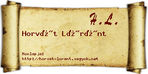 Horvát Lóránt névjegykártya