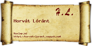 Horvát Lóránt névjegykártya